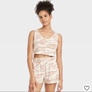 Women’s 2-Piece Crop Tank Top & Short Set S New